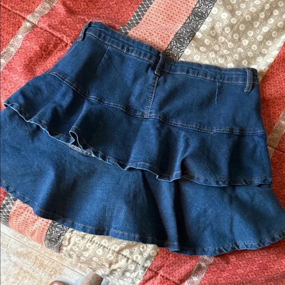 Adorable Denim Blue Ruffled Skort - Picture 5 of 5
